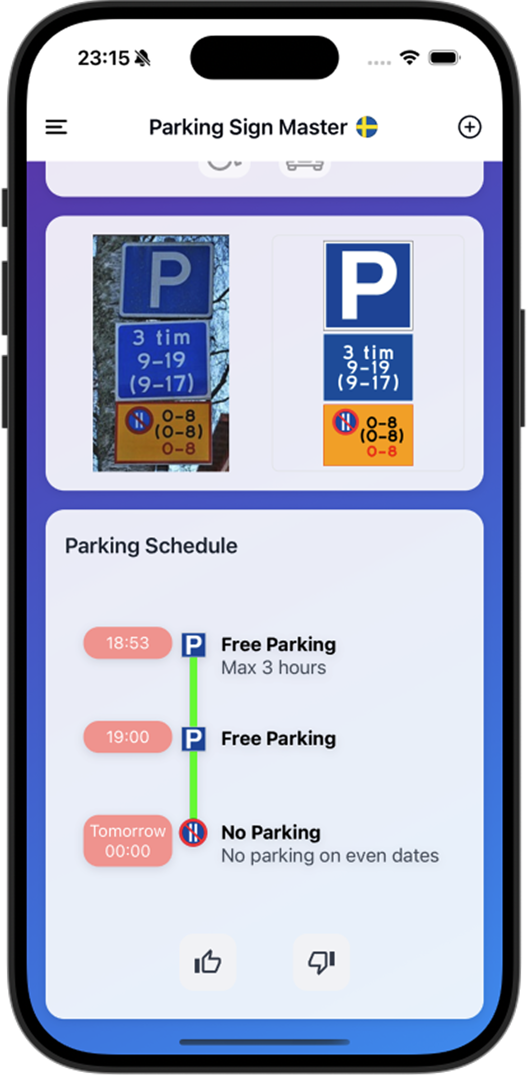 Parking Sign Master iPhone screen